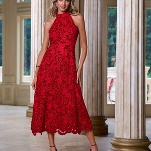 NWT Boston Proper Scarlet Lace Midi Dress